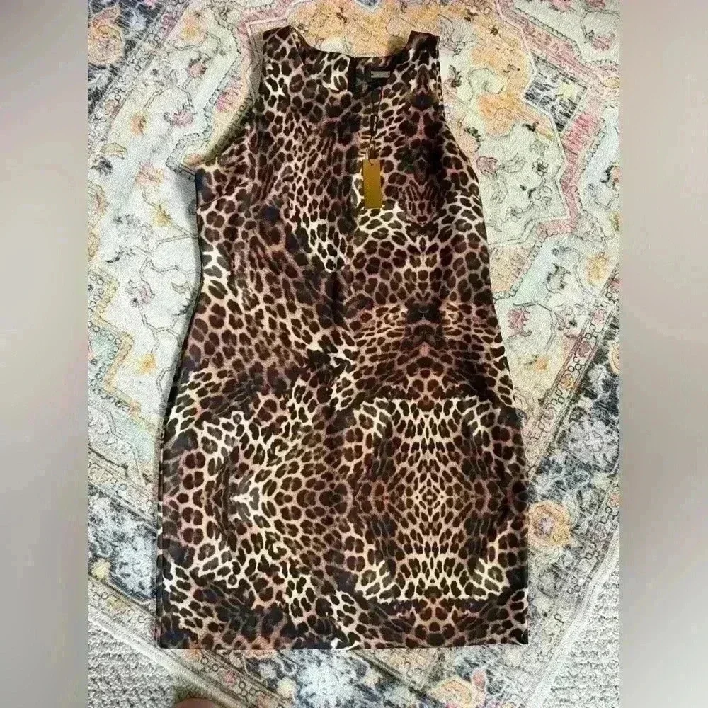 NWT Alexia Admor LEOPARD Daphne Jewel Neck Dress Sz: XL - Picture 2 of 6